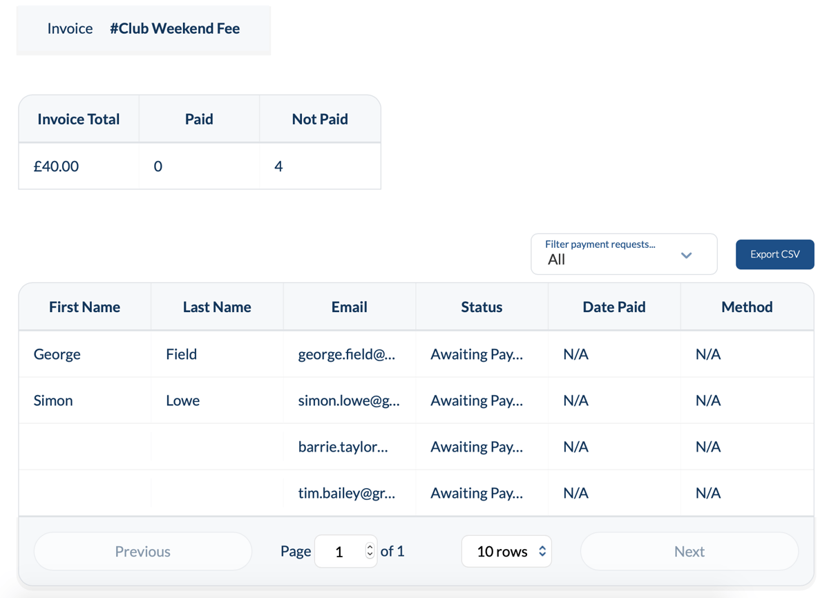 How do I mark Invoices as paid and by what means?